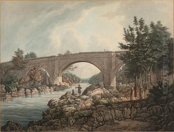 The Bridge At Kirby Lonsdale, Westmoreland Oil Painting by William Green Of Ambleside