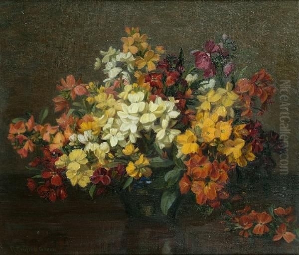 Wallflowers Oil Painting by Richard Crafton Green