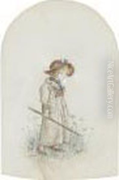 Young Girl Oil Painting by Kate Greenaway