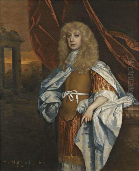 Portrait Of Sir Matthew Dudley, Bt., Three Quarter Length Oil Painting by John Greenhill