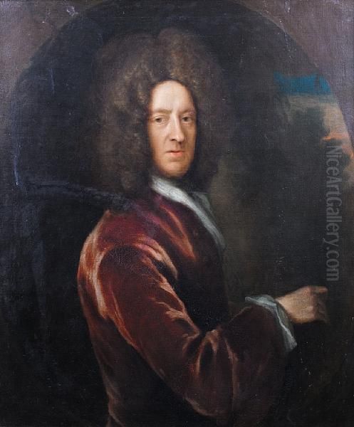 Portrait Of James Vernon (1646-1727) Oil Painting by John Greenhill