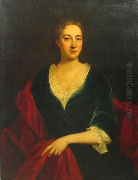 A Portrait Of A Lady Oil Painting by John Greenhill