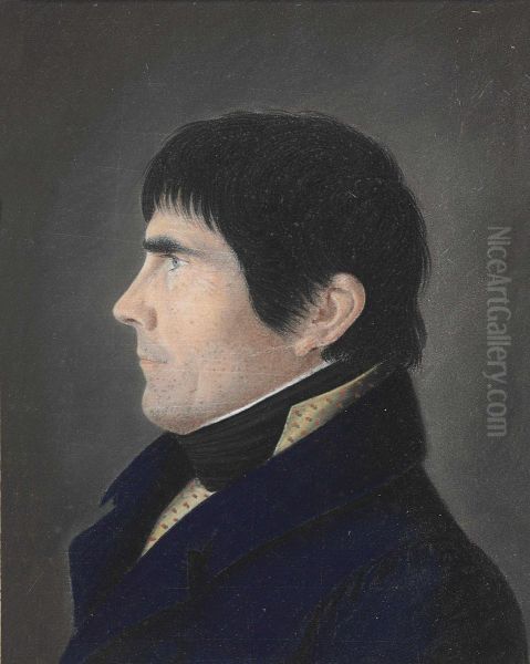 Portrait Of A Gentleman In Profile Oil Painting by Benjamin Greenleaf