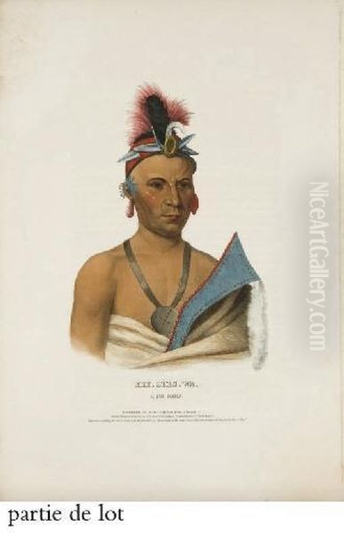 Kee-shes-wa, A Fox Chief Oil Painting by John Greenough