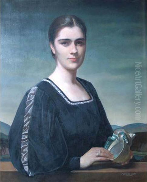 Portrait Of A Woman Oil Painting by Joseph Greenup