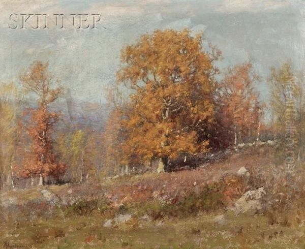 Autumn Landscape Oil Painting by Joseph H. Greenwood