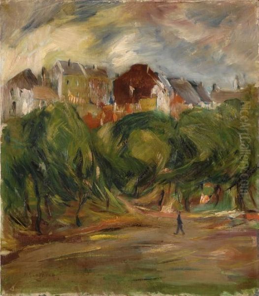 Stadtansicht. Oil Painting by Johannes Greferath