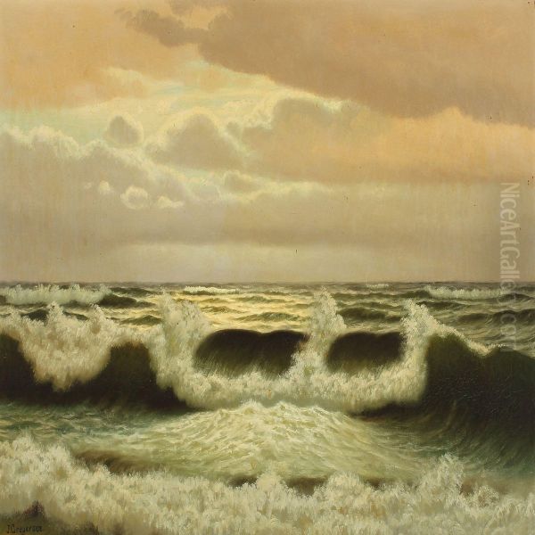 Breakers Oil Painting by Julius Gregersen