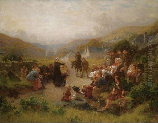 Dinah Morris Preaching In Stonyshire Oil Painting by Charles Gregory