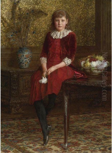 Portrait Of Mabel, Daughter Of Charles Galloway Oil Painting by Edward John Gregory