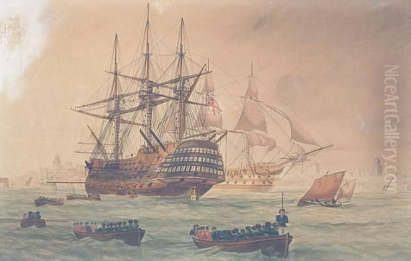 'nelson's Return' Oil Painting by George Frederick Gregory