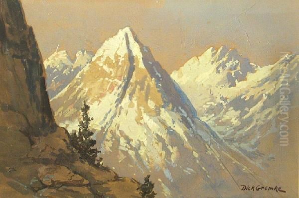 Kings River Peaks Oil Painting by Deidrich Henry Gremke