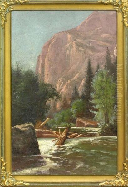 River Scene Oil Painting by Deidrich Henry Gremke