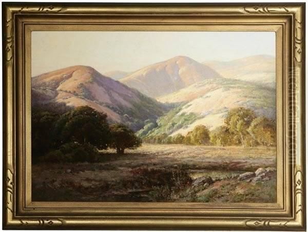 Oaks In A Foothill Landscape Oil Painting by Deidrich Henry Gremke