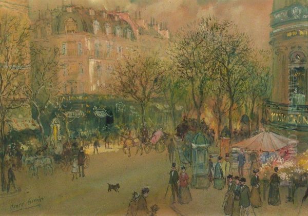 Calle Con Personajes Oil Painting by Henry, Henri Grenier