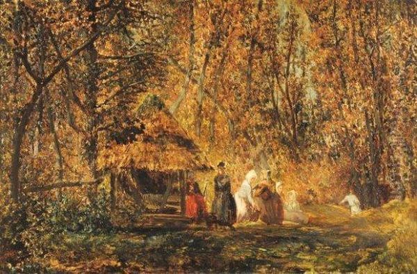 Paysannes Dans Une Clairiere Oil Painting by Prosper Gresy