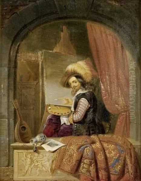 Peintre A L'atelier Oil Painting by Arnoldus Gijsbertus Gretser