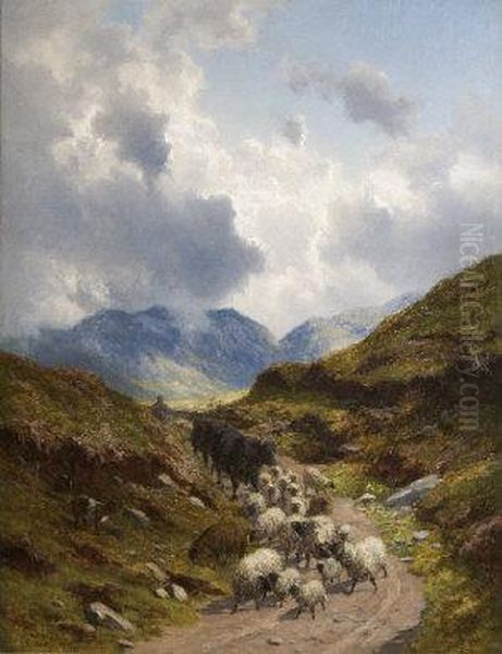 The Way Home - Mountain Landscape Oil Painting by Alfred Grey