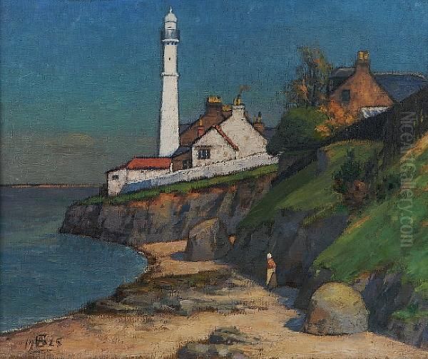 Lighthouse, Tayport Oil Painting by Alec Grieve