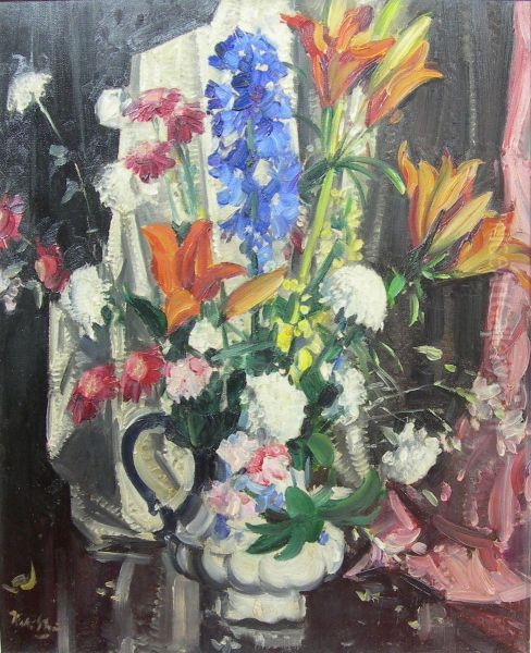 Summer Flowers Oil Painting by Walter Graham Grieve