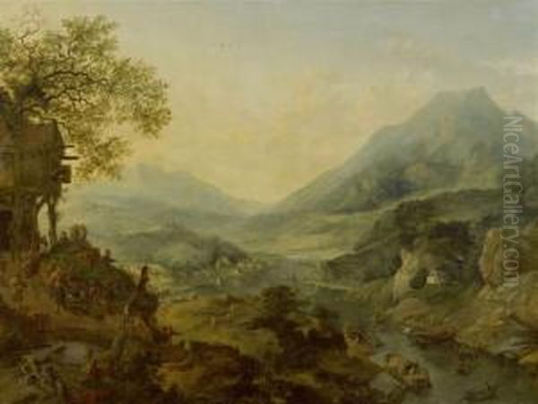 The Landscape Of The Mosel Oil Painting by Jan Griffier I