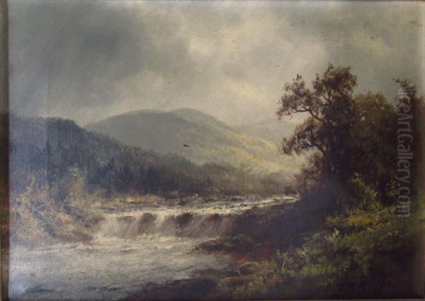 River Landscape Oil Painting by Thomas Bartholomew Griffin