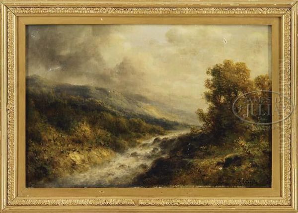 River Cascades Oil Painting by Thomas Bartholomew Griffin