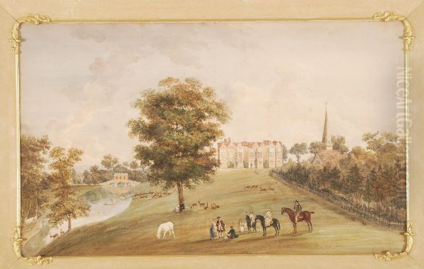 Ther Manor Seat Of Stoke Pogeys, Buckinghamshire by Moses Griffiths