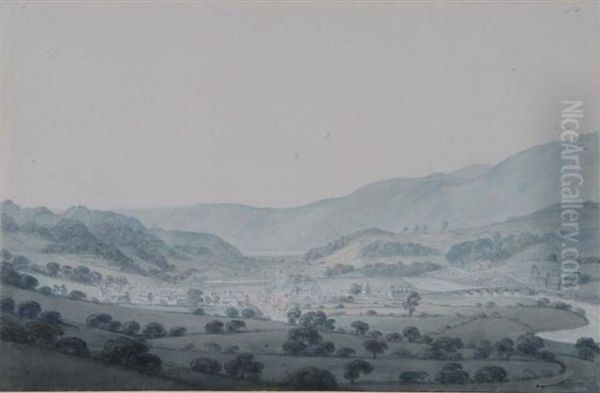 View Of Dolgelly Oil Painting by Moses Griffiths