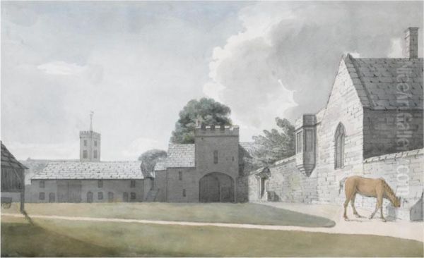 Ripley Hall, Yorkshire Oil Painting by Moses Griffiths