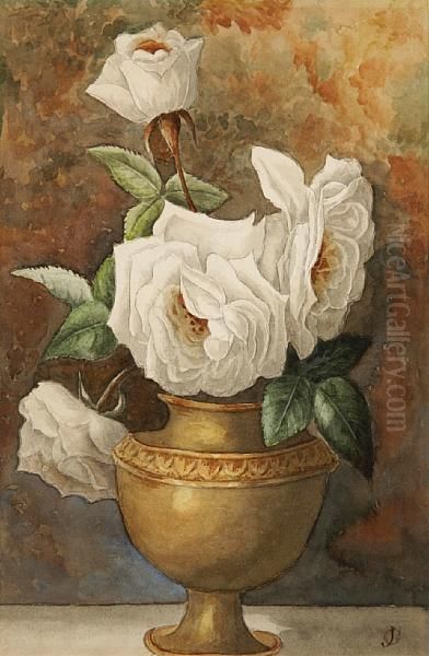 White Roses Oil Painting by James Griffiths