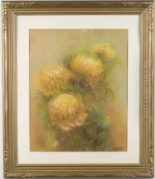 Chrysanthemums Oil Painting by James Griffiths