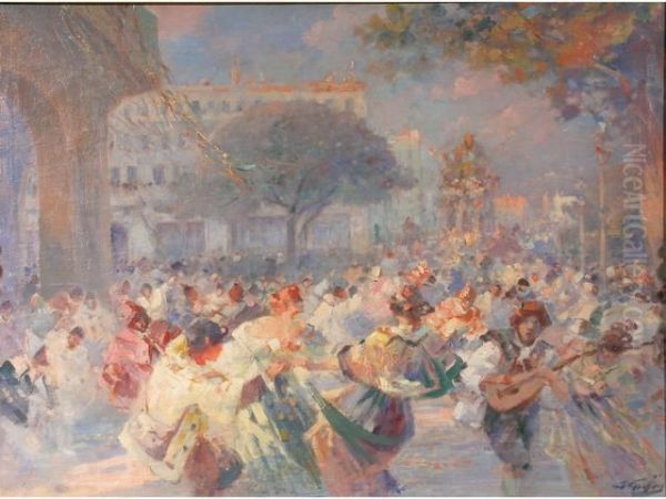 Le Carnaval De Nice Oil Painting by Gabriel Griffon