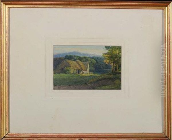 A Farm With Thatched Out Buildings Oil Painting by Frederick Landseer Maur Griggs