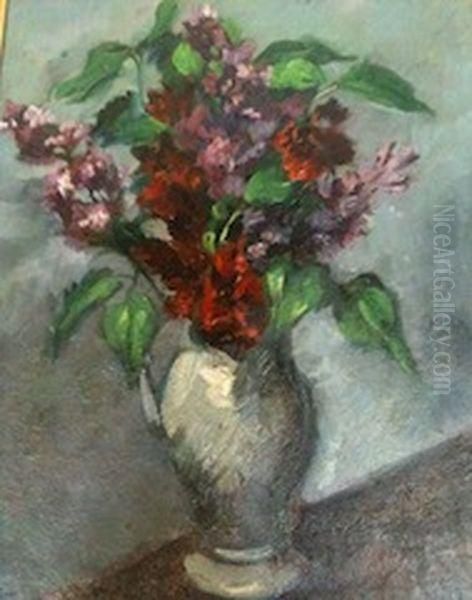 Bouquet De Fleurs Oil Painting by Roger Grillon