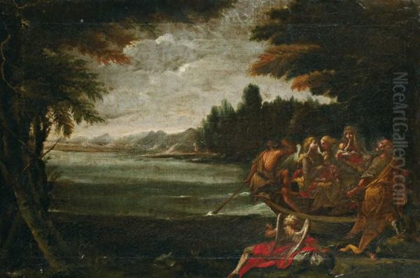 La Fuite En Egypte Oil Painting by Giovanni Francesco Grimaldi