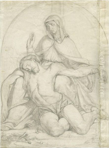 Pieta Oil Painting by Ludwig Emil Grimm