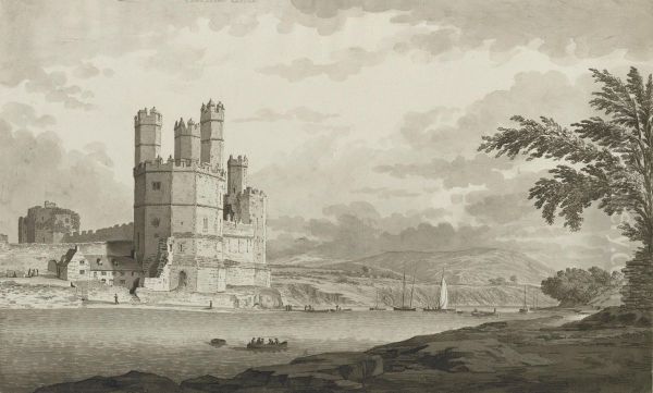 Caernarvon Castle, North Wales Oil Painting by Samuel Hieronymus Grimm