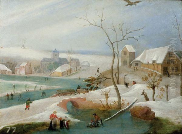 L'hiver Oil Painting by Abel Grimmer