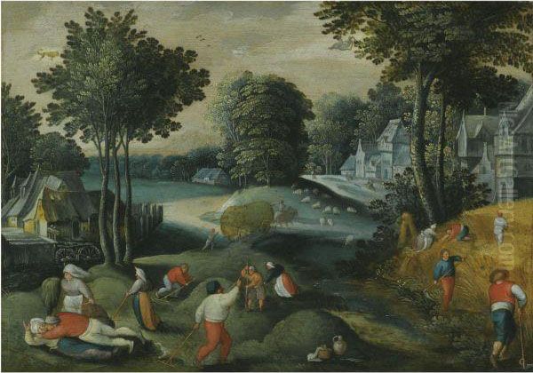 An Allegory Of Summer With Two Signs Of The Zodiac Oil Painting by Abel Grimmer