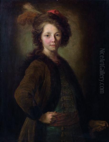 Portrait D'un Jeune Garcon En Costume Polonais Oil Painting by Jean-Alexis Grimou