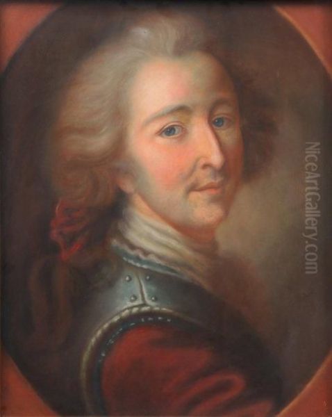 Portrait D'homme En Buste, De Trois-quart,en Armure. Oil Painting by Jean-Alexis Grimou