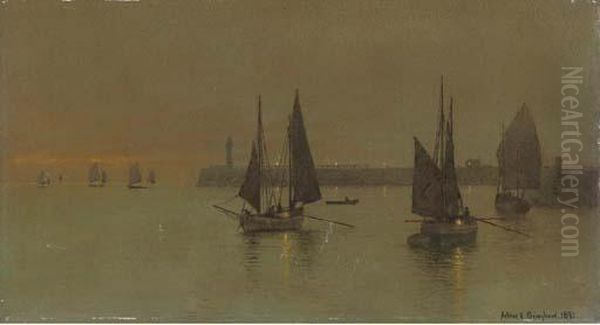 Out With The Ebbing Tide Oil Painting by Arthur E. Grimshaw