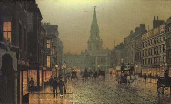 The Clapham Omnibus Oil Painting by Arthur E. Grimshaw