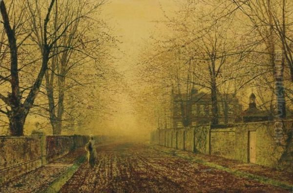 Under The Beeches Oil Painting by John Atkinson Grimshaw