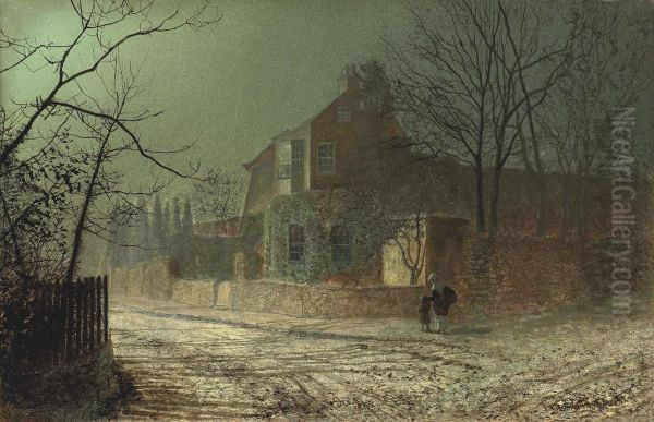 Yew Court, Scalby Oil Painting by John Atkinson Grimshaw