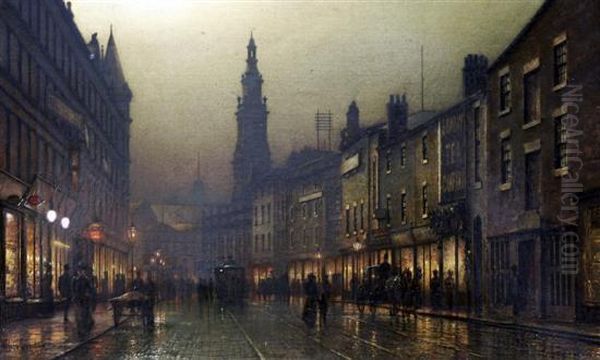 Trinity Church, Leeds Oil Painting by Louis H. Grimshaw