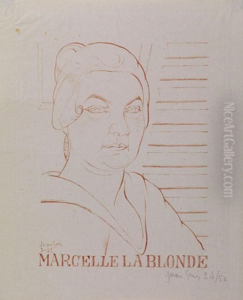 Marcelle La Blonde Oil Painting by Juan Gris