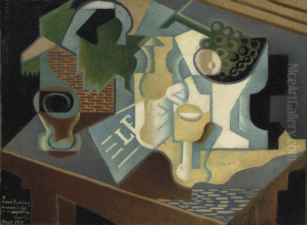 La Table Devant Le Batiment Oil Painting by Juan Gris