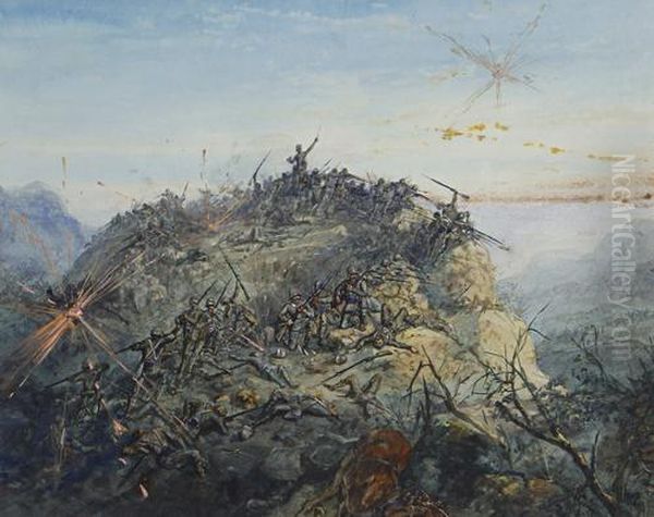 The Last Stand, Nicolson's Neck Oil Painting by Ernest Henry Griset